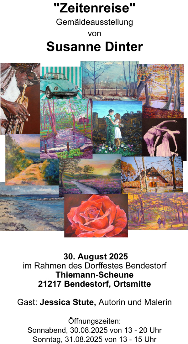 Einladung zur Einzelausstellung Susanne Dinter auf dem Bendesdorfer Dorffest